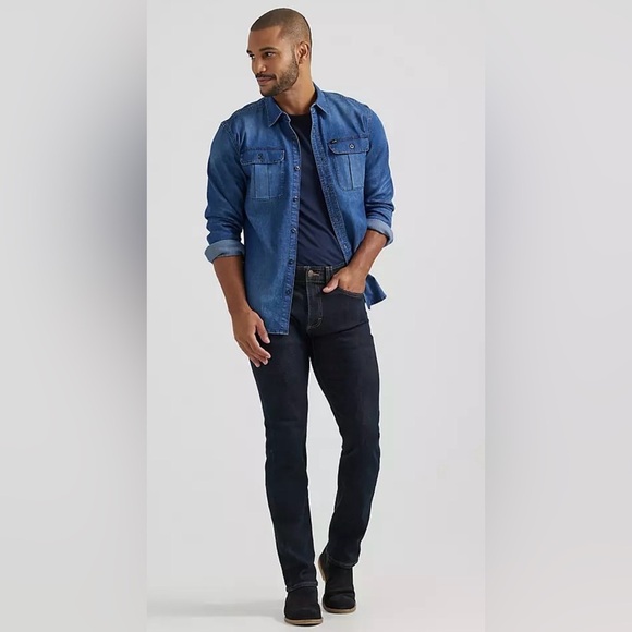 Lee Other - New Lee Men’s Extreme Motion Slim Fit Straight Leg Jeans 32x32 Dark Wash